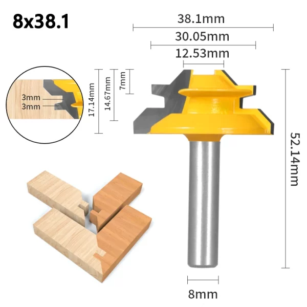 1Pc 45° Degree Lock Miter Router Bit - Image 16