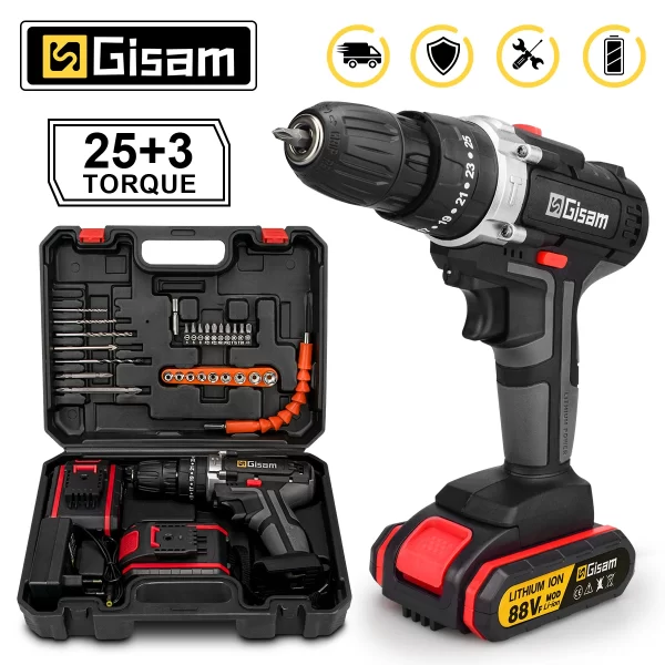 21V Cordless Impact Drill Electric Screwdriver Electric Hammer Drill