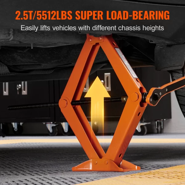 VEVOR Scissor Jack 2.5 Ton/5512 lbs Scissor Car Jack 3.7"-17.1" Lifting Range Scissor Lift Jack Portable Tire Jack for Car Truck - Image 3