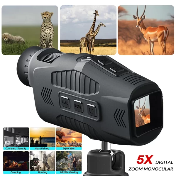 1080P Night Vision Monocular 5x Digital Zoom Goggles Infrared Telescope Mini Pocket Binoculars - Image 7