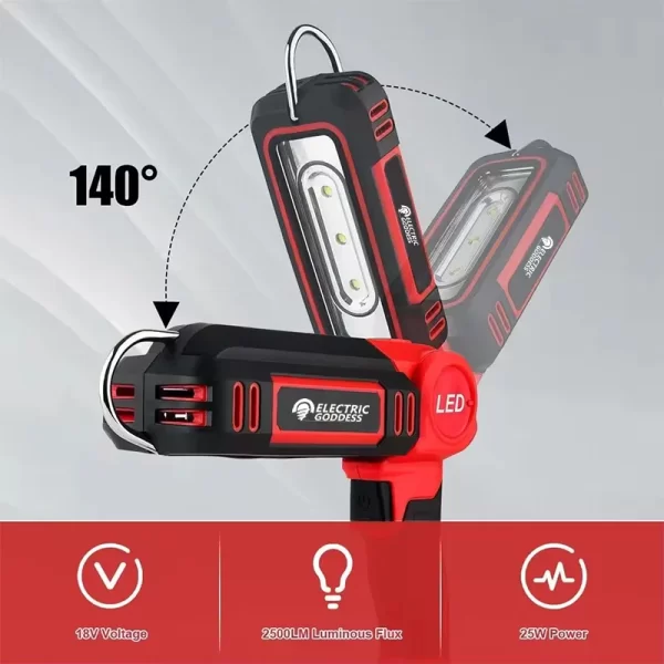 Electric Goddess Cordless Lighting Light Portable Flashlight Outdoor LED Camping Tool Adapted Makita/Dewalt/Milwaukee Battery ﻿ - Image 11
