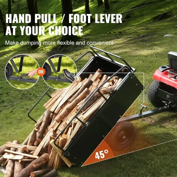 Heavy Duty ATV Trailer Steel Dump Cart, 750-Pound 15 Cubic Feet - Image 5