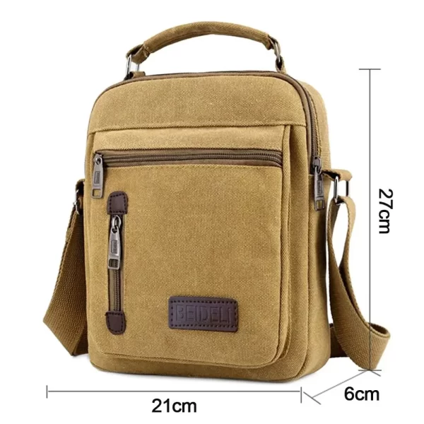 Multi Pockets Men Shoulder Bags Creative Tote Canvas - Image 6