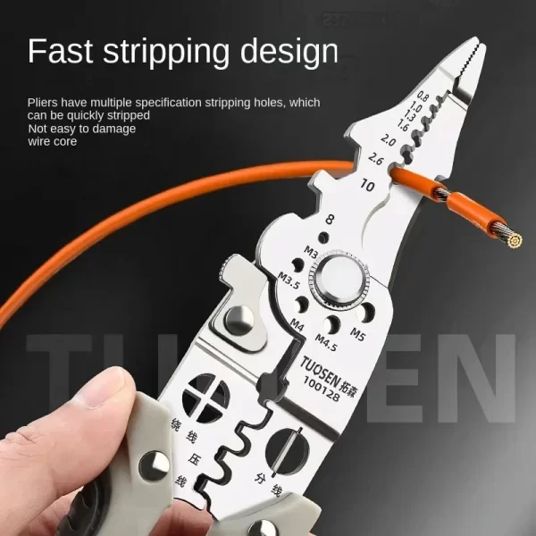 Outdoor Multi Functional Electrician Pliers for Wire Splitting and Stripping - Image 3