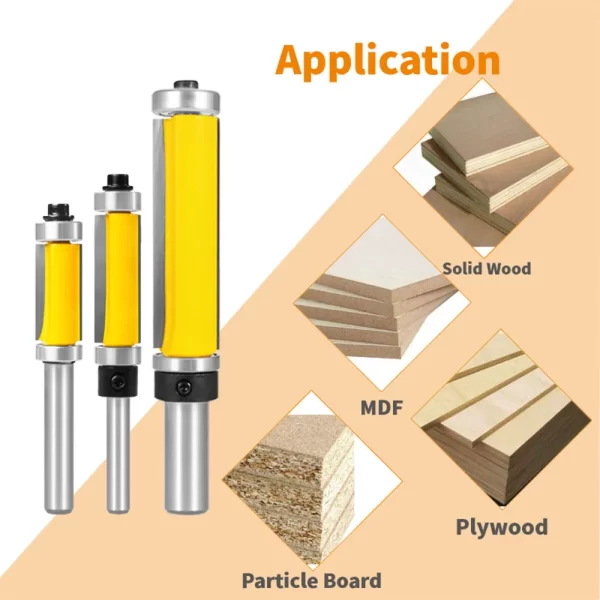 1PC Flush Trim Bit With Double Bearing Router Bit Woodworking - Image 6