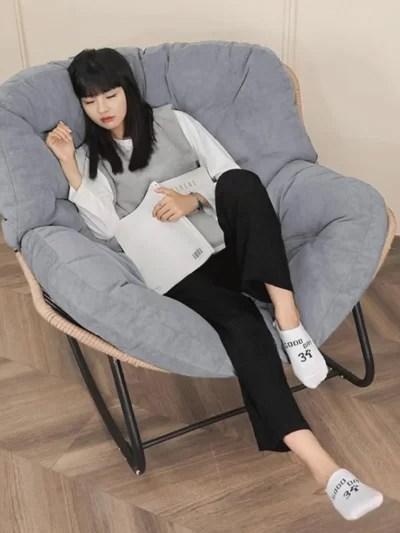 Outdoor Patio Rocking Chair,Papasan Chair with Cushion,Egg Chair
