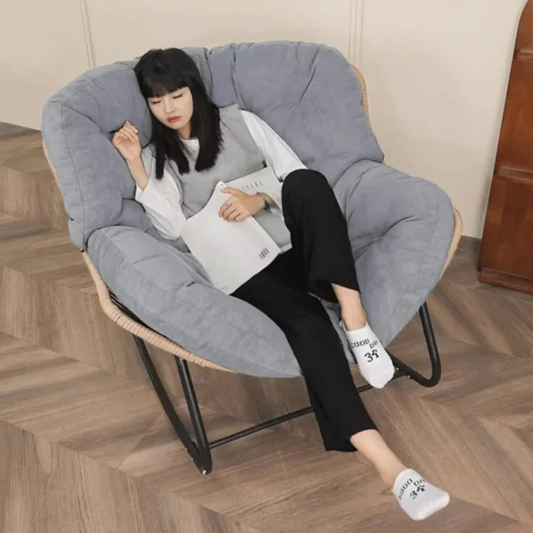 Outdoor Patio Rocking Chair,Papasan Chair with Cushion,Egg Chair