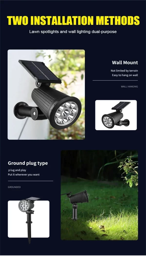 1~4Pack Solar Light Outdoor Adjustable 9LED Spotlight - Image 14