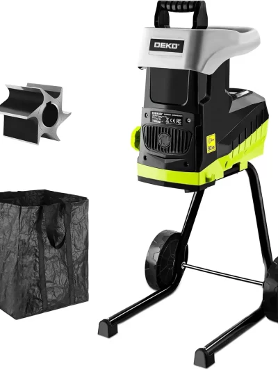 Electric 15-Amp Wood Chipper Shredder: 2800W 1.77-Inch Cutting Diameter