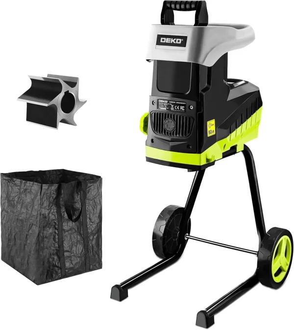 Electric 15-Amp Wood Chipper Shredder: 2800W 1.77-Inch Cutting Diameter