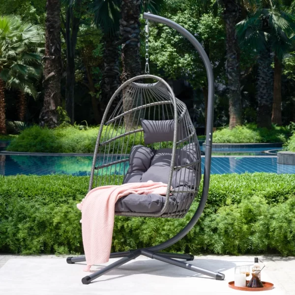 Hanging With Stand Patio Swinging Outdoor Hammock Egg Chair