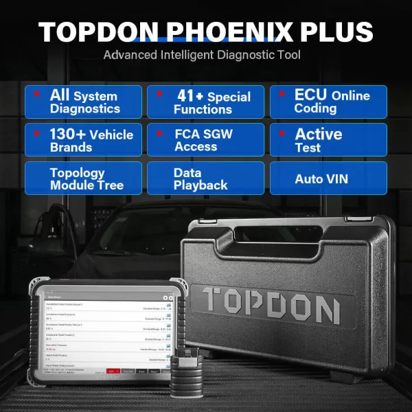 Topdon Phoenix Plus 2 Automotive Car Diagnostic Tool ECU Coding Scan - Image 4
