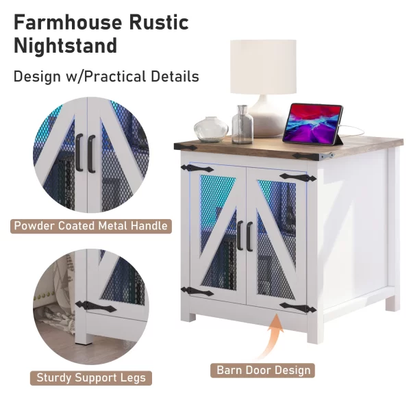 24" Farmhouse End Table, Large Sofa Side Table - Image 5