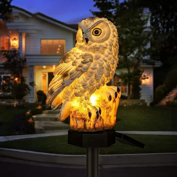 1 PC Outdoor Owl Statue Lamp Solar Powered LED Outdoor Lighting - Image 7