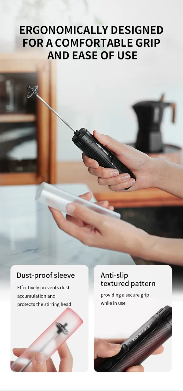 MHW-3BOMBER Electric Milk Frother Portable Handheld Milk Foamer USB Rechargeable - Image 23