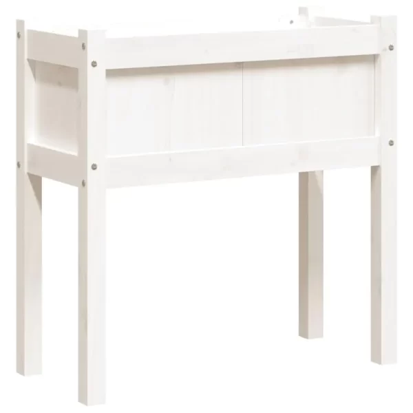 Elevate Your Garden: White Wooden Planter with Legs -Solid Pine - Image 3