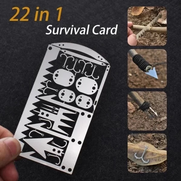 Outdoor Camping Outdoor Multifu Equipment Survival Tools Stainless Steel Card - Image 8