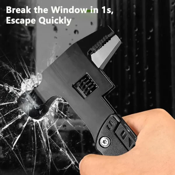 Adjustable Wrench Multitool Hammer for Survival,14in1 Emergency Escape Tool - Image 4
