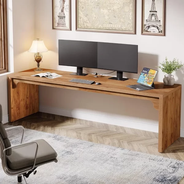 78.7 Inches Long Computer Desk, Wooden - Image 4