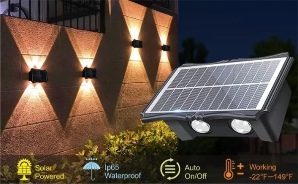 Solar Wall Lamp Outdoor LED Solar Light Waterproof Up And Down Luminous - Image 13