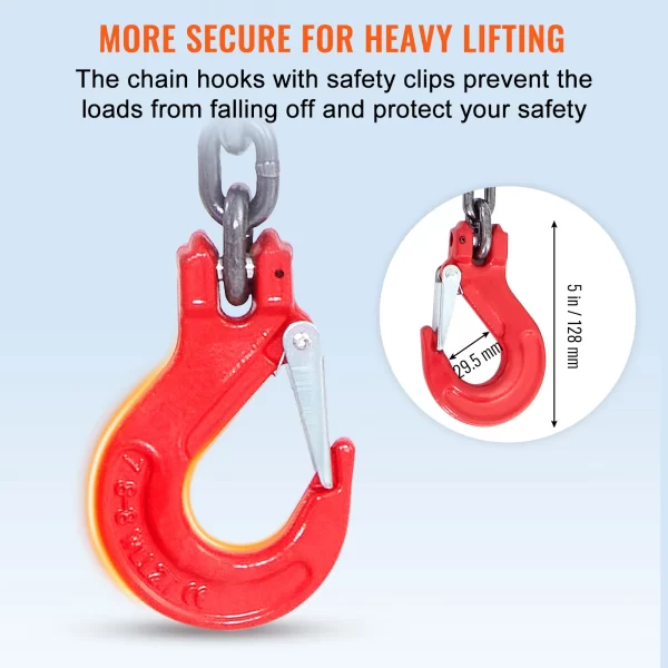 VEVOR Chain Sling 5/16 Inch X 5 Ft Lifting Chains with Hooks - Image 5