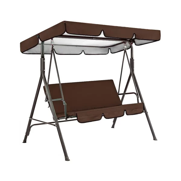 2pcs/set 210D Patio Swing Cover Set Waterproof UV-resistant Swing Canopy Seat Top Awning 190*132*15cm - Image 9