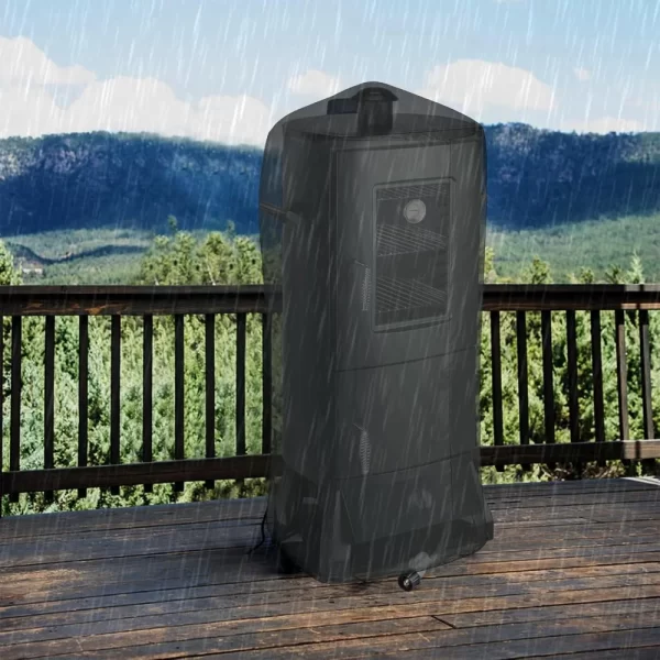 Smoker with Cover, Vertical Smoker Grill with Temperature Control - Image 6