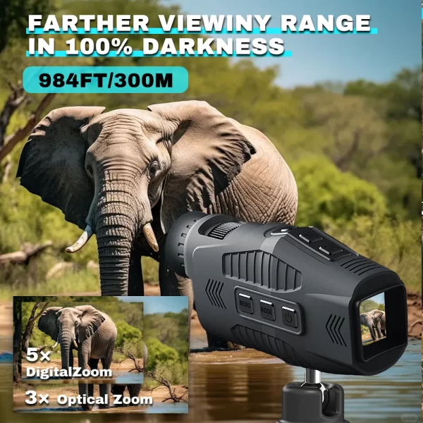 1080P Night Vision Monocular 5x Digital Zoom Goggles Infrared Telescope Mini Pocket Binoculars - Image 8