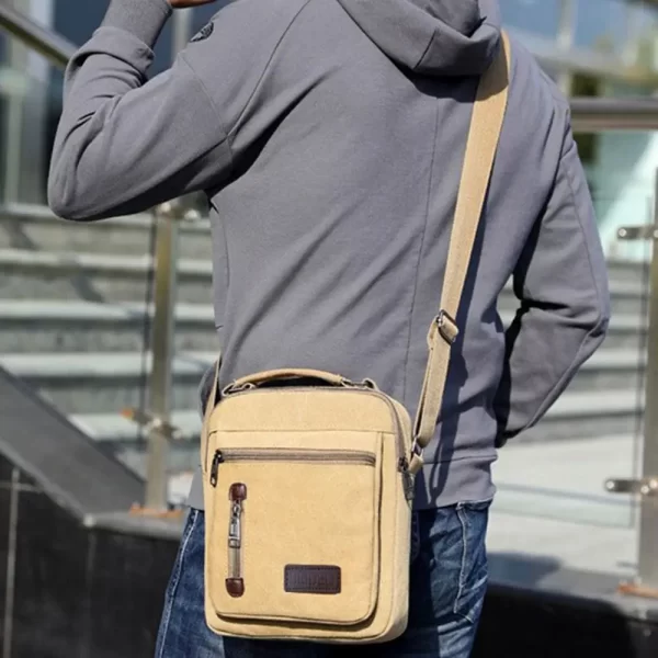 Multi Pockets Men Shoulder Bags Creative Tote Canvas - Image 24