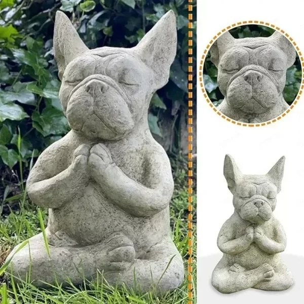 Solar Powered Outdoor Garden Dragon Statue Lovely Meditation Resin Crafts - Image 4