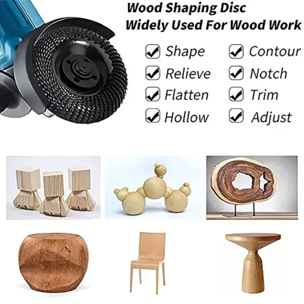 1PC Wood Carving Disc Grinder Wheel Disc 4 Inch Wood Shaping Wheel - Image 4