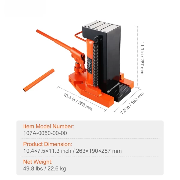 SucceBuy Hydraulic Toe Jack 2.5 Ton On Toe Toe Jack Lift 5 Ton Top Lift Capacity Machine Jack 0.8-5.3 in Toe Height 8.9-13.4 Top - Image 9