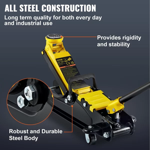 SucceBuy 2.5T Floor Hydraulic Jack Pneumatic Low Profile Floor Jack Heavy-Duty Steel - Image 4