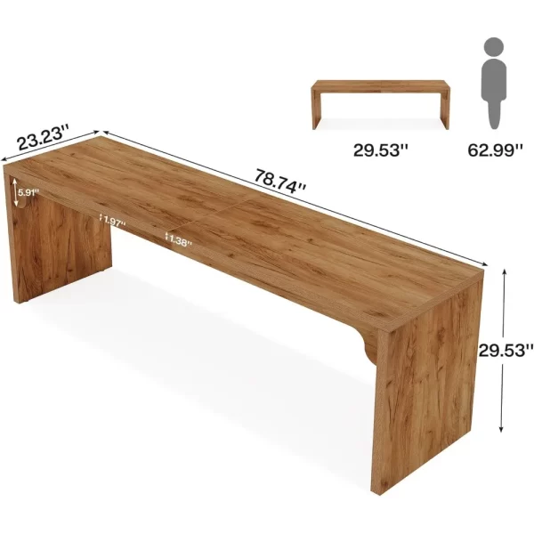 78.7 Inches Long Computer Desk, Wooden - Image 2