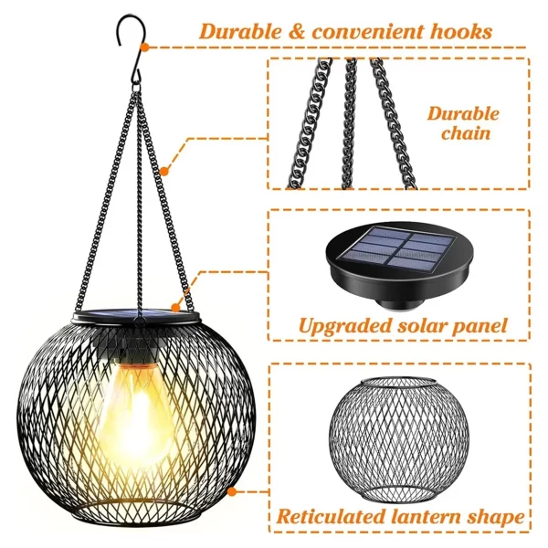 Solar Lantern Led Light Garden Lamps 3000k Lights Outdoor Waterproof - Image 3