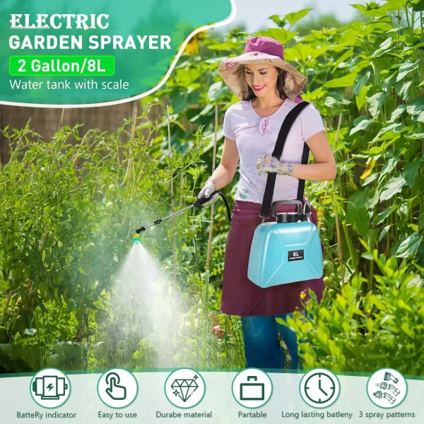 Shoulder Style Electric Sprayer 8L Watering Can With Spray Gun USB Rechargeable - Image 5