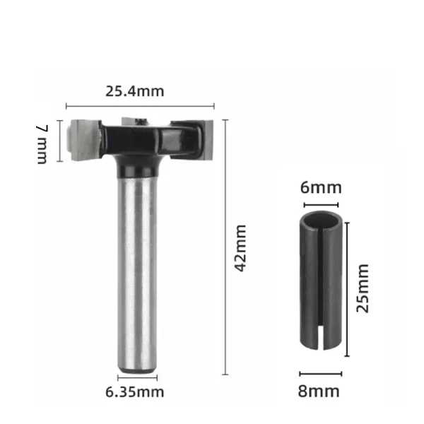 1/4 Shank Woodworking Milling Cutter T Shaped Slotting Cutter - Image 6
