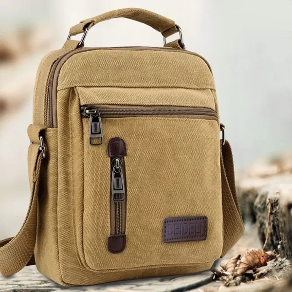 Multi Pockets Men Shoulder Bags Creative Tote Canvas - Image 20