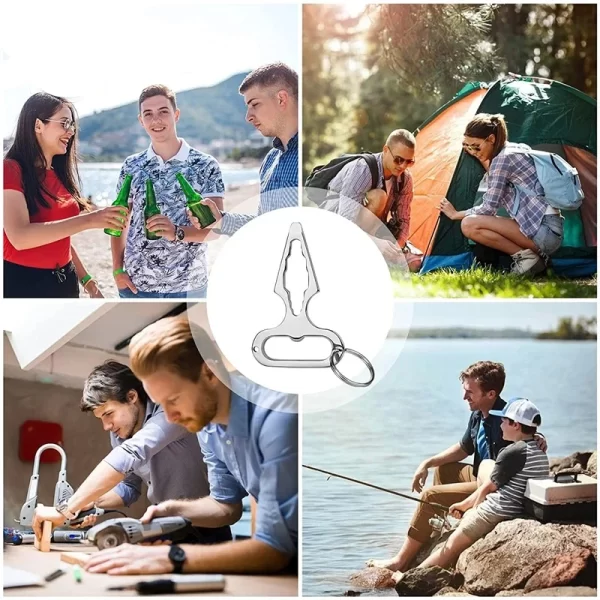 Outdoor EDC Survival Tool, Multifunctional Self-defense Spike,Wrench,Bottle Opener,Keychains - Image 13