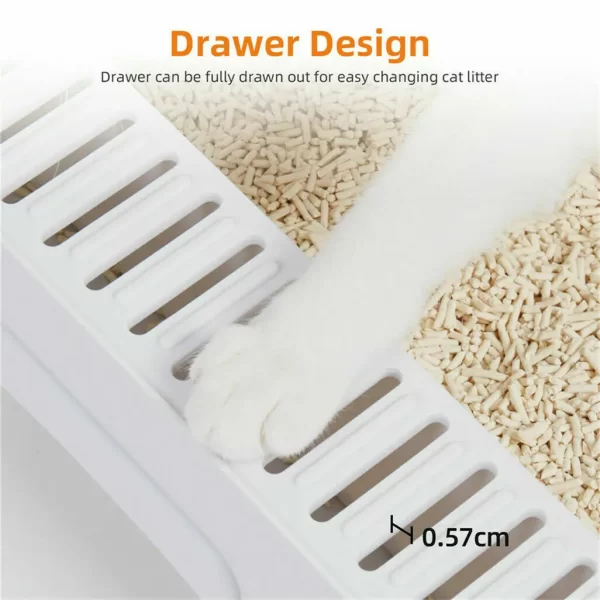 Cat Litter Box with Scoop and Tray Sifting Enclosed Foldable Kitten Toilet - Image 6