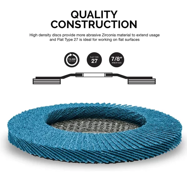 2/5/10pcs Flap Discs 115mm T27 Zirconia Grinding Wheels 40/60/80/120 Grit Professional Flap Discs Sanding For Angle Grinder - Image 4
