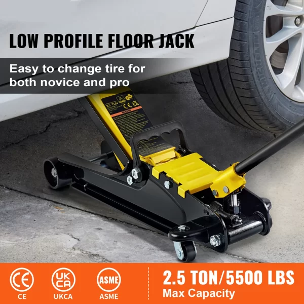 SucceBuy 2.5T Floor Hydraulic Jack Pneumatic Low Profile Floor Jack Heavy-Duty Steel - Image 2