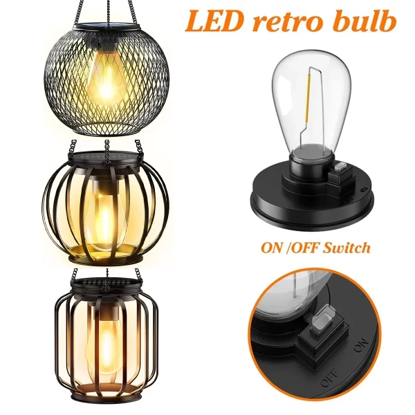Solar Lantern Led Light Garden Lamps 3000k Lights Outdoor Waterproof - Image 2