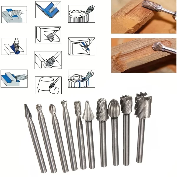 10pcs Set Woodworking Carving Milling Cutter For Dremel - Image 5