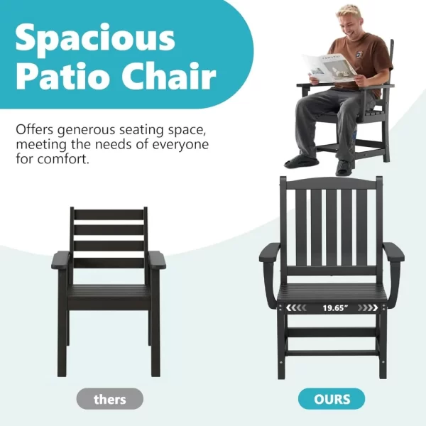5-Piece HDPE Outdoor Dining Set with 2 Chairs and 2 Benches - Image 4