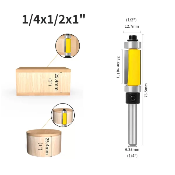 1PC Flush Trim Bit With Double Bearing Router Bit Woodworking - Image 10