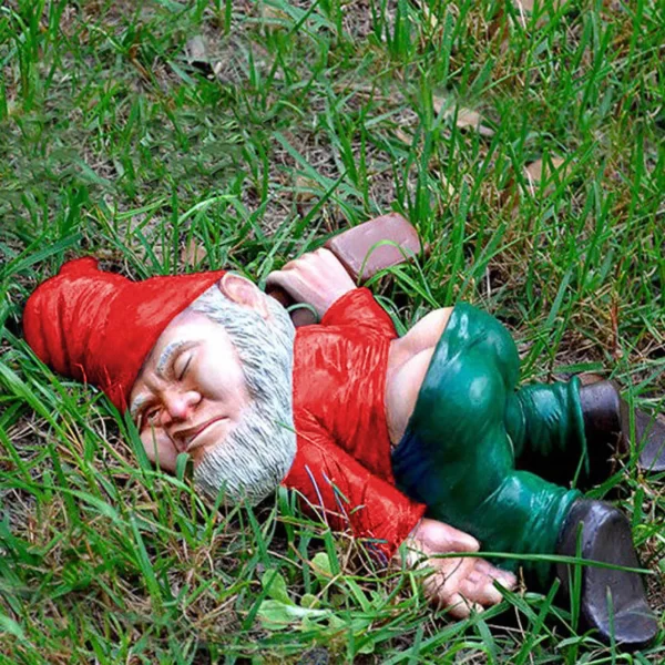Drunk Garden Gnome Outdoor Statue Garden Gnomes