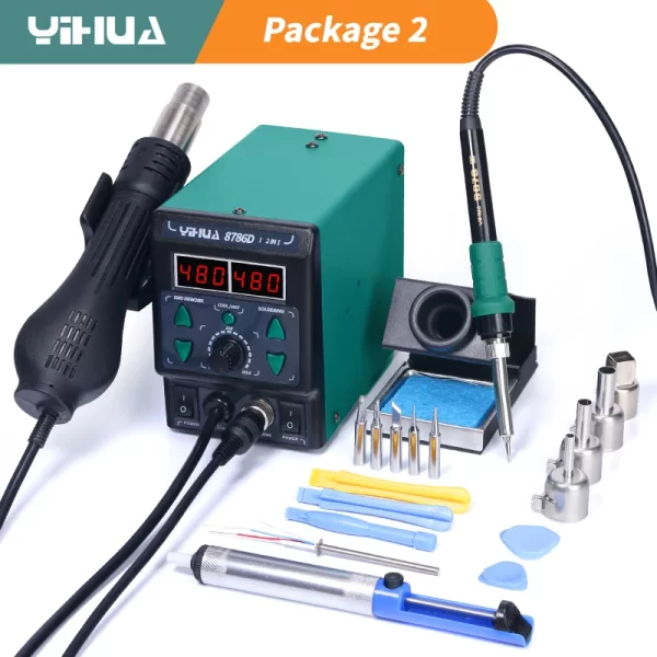 YIHUA 8786D Soldering Iron Hot Air Soldering Station Tool Welding Station - Image 8
