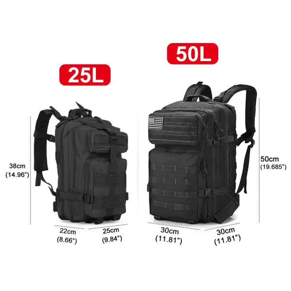 45L/25L Tactical Backpack Men's Travel Large Capacity Rucksacks - Image 2