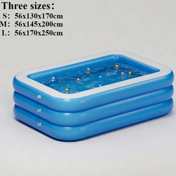 Three Ring Raised and Thickened Single Bottom Square Family Inflatable Swimming Pool - Image 6
